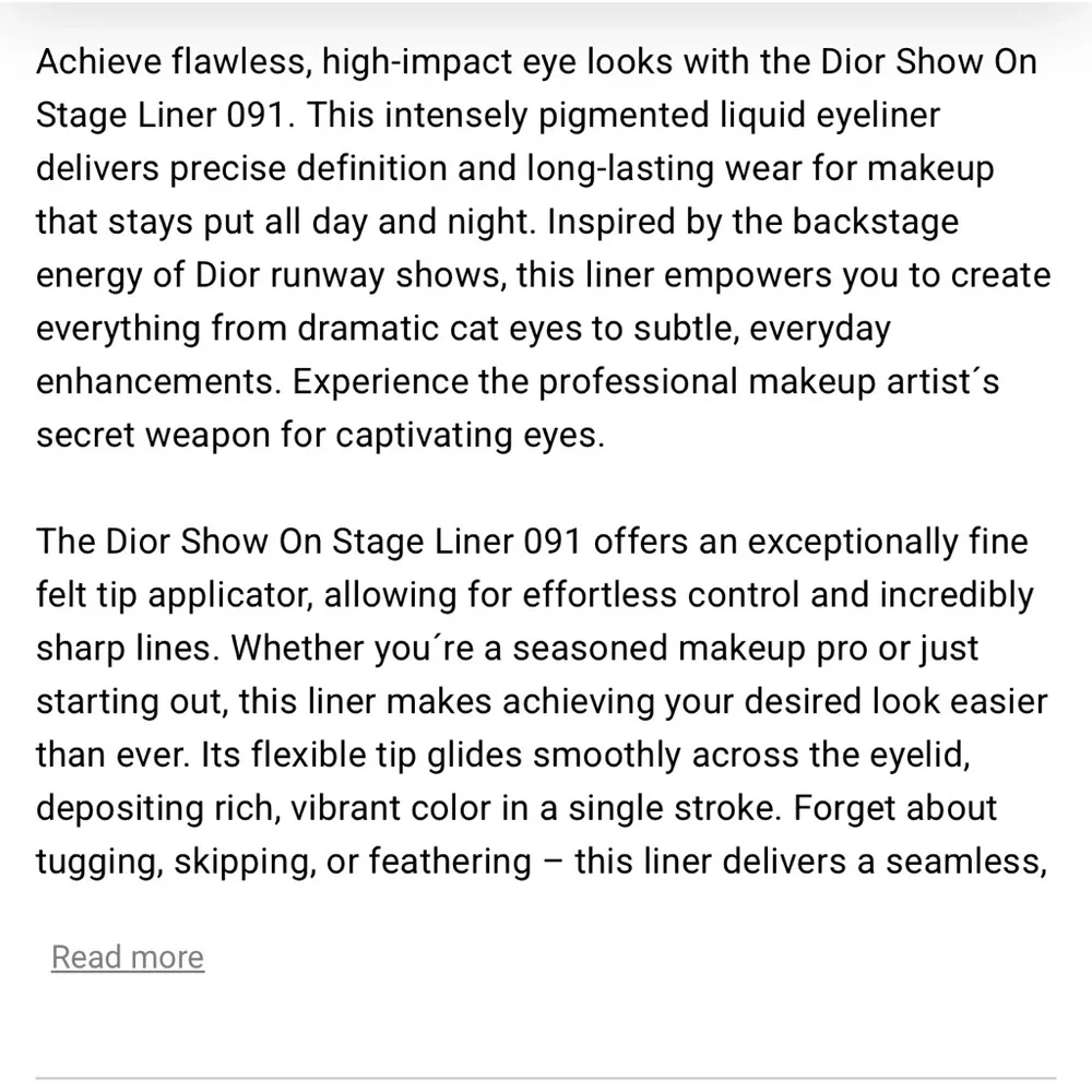 Diorshow On Stage Waterproof Liquid Eyeliner, 091 Matte Black
